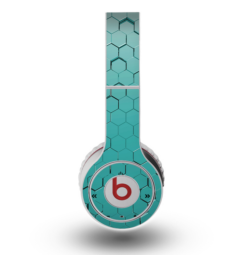The Teal Hexagon Pattern Skin for the Original Beats by Dre Wireless Headphones