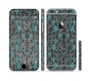 The Teal Leaf Foliage Pattern Sectioned Skin Series for the Apple iPhone 6s Plus