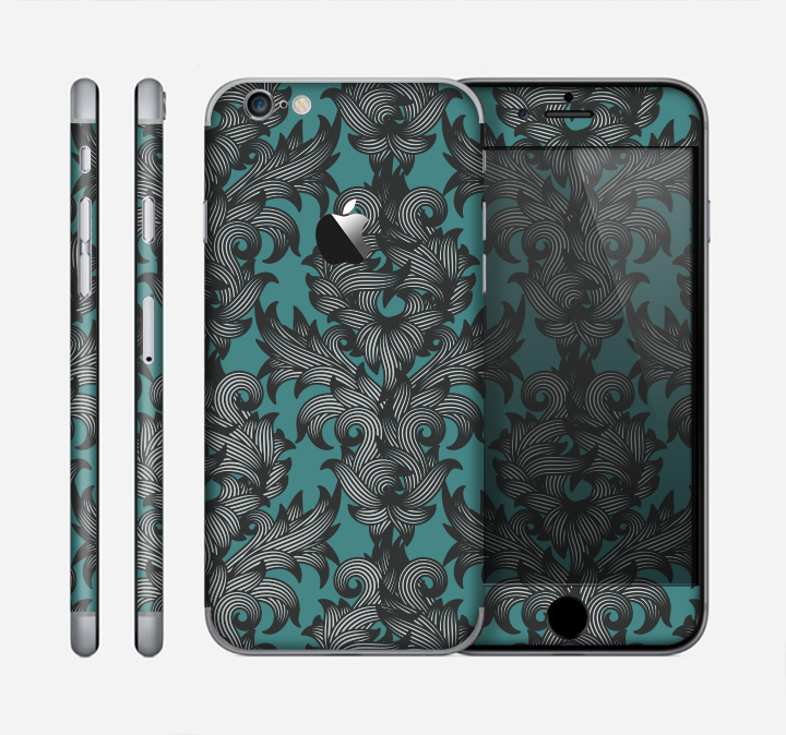 The Teal Leaf Foliage Pattern Skin for the Apple iPhone 6