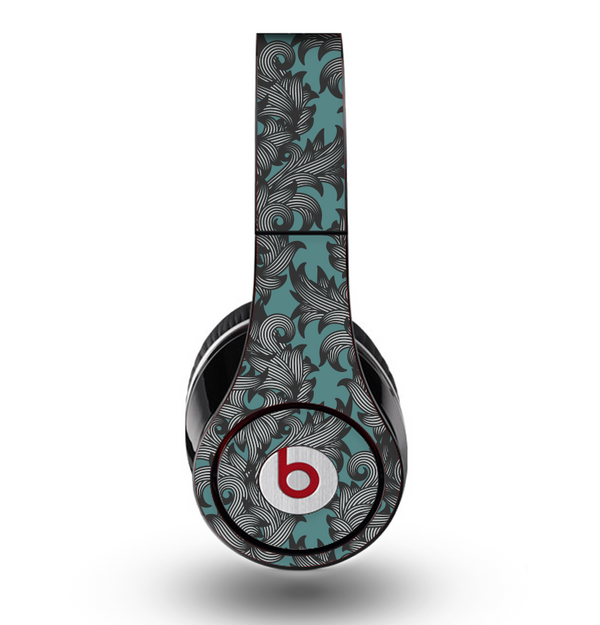 The Teal Leaf Foliage Pattern Skin for the Original Beats by Dre Studio Headphones
