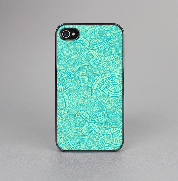 The Teal Leaf Laced Pattern Skin-Sert for the Apple iPhone 4-4s Skin-Sert Case
