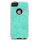 The Teal Leaf Laced Pattern Skin For The iPhone 5-5s Otterbox Commuter Case