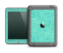 The Teal Leaf Laced Pattern Apple iPad Air LifeProof Fre Case Skin Set
