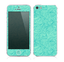 The Teal Leaf Laced Pattern Skin for the Apple iPhone 5s