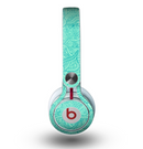 The Teal Leaf Laced Pattern Skin for the Beats by Dre Mixr Headphones