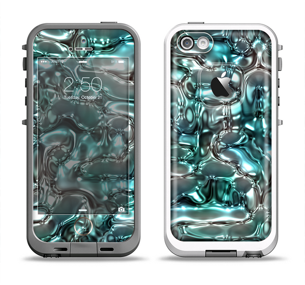The Teal Mercury Apple iPhone 5-5s LifeProof Fre Case Skin Set