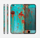 The Teal Metal with Rust Sectioned Skin Series for the Apple iPhone 6s Plus