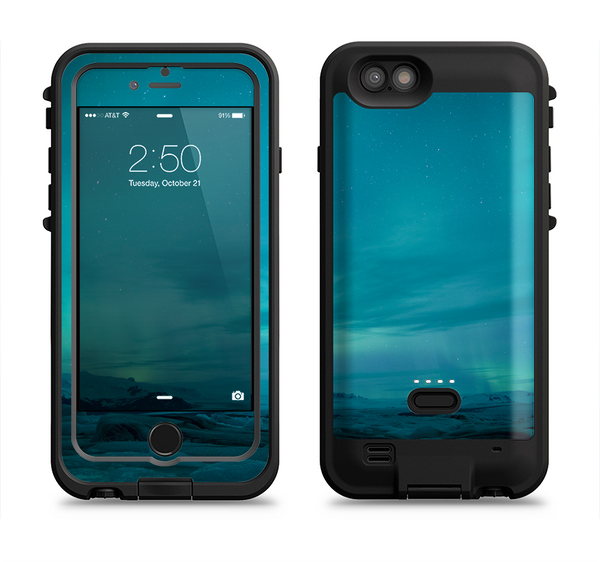 The Teal Northern Lights Apple iPhone 6/6s LifeProof Fre POWER Case Skin Set