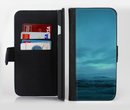 The Teal Northern Lights Ink-Fuzed Leather Folding Wallet Credit-Card Case for the Apple iPhone 6/6s, 6/6s Plus, 5/5s and 5c