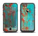 The Teal Painted Rustic Metal Apple iPhone 6/6s LifeProof Fre Case Skin Set
