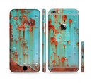 The Teal Painted Rustic Metal Sectioned Skin Series for the Apple iPhone 6s Plus