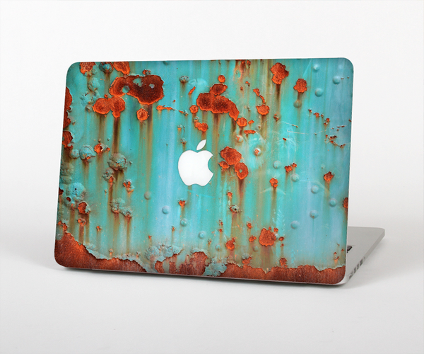 The Teal Painted Rustic Metal Skin Set for the Apple MacBook Air 13"