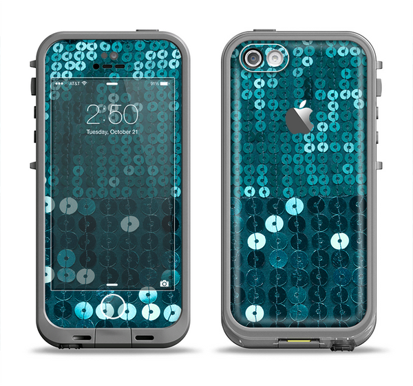 The Teal Sequences Apple iPhone 5c LifeProof Fre Case Skin Set