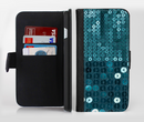 The Teal Sequences Ink-Fuzed Leather Folding Wallet Credit-Card Case for the Apple iPhone 6/6s, 6/6s Plus, 5/5s and 5c
