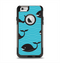 The Teal Smiling Black Whale Pattern Apple iPhone 6 Otterbox Commuter Case Skin Set