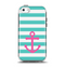 The Teal Striped Pink Anchor Apple iPhone 5c Otterbox Symmetry Case Skin Set
