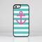The Teal Striped Pink Anchor Skin-Sert for the Apple iPhone 5-5s Skin-Sert Case
