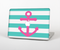 The Teal Striped Pink Anchor Skin Set for the Apple MacBook Pro 15" with Retina Display