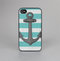 The Teal Stripes with Gray Nautical Anchor Skin-Sert for the Apple iPhone 4-4s Skin-Sert Case