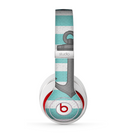 The Teal Stripes with Gray Nautical Anchor Skin for the Beats by Dre Studio (2013+ Version) Headphones