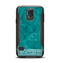 The Teal Swirly Vector Love Hearts Samsung Galaxy S5 Otterbox Commuter Case Skin Set