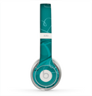 The Teal Swirly Vector Love Hearts Skin for the Beats by Dre Solo 2 Headphones