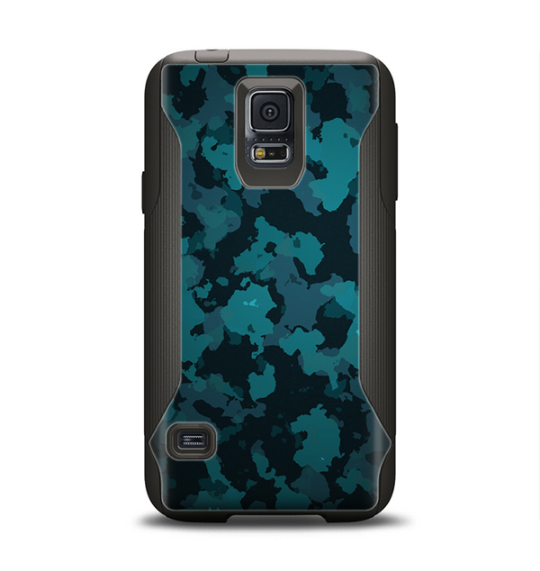 The Teal Vector Camo Samsung Galaxy S5 Otterbox Commuter Case Skin Set