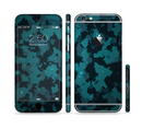 The Teal Vector Camo Sectioned Skin Series for the Apple iPhone 6