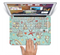 The Teal Vintage Seashell Pattern Skin Set for the Apple MacBook Air 13"