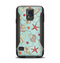 The Teal Vintage Seashell Pattern Samsung Galaxy S5 Otterbox Commuter Case Skin Set