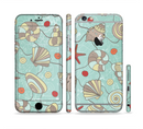 The Teal Vintage Seashell Pattern Sectioned Skin Series for the Apple iPhone 6