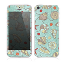 The Teal Vintage Seashell Pattern Skin for the Apple iPhone 5s