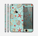 The Teal Vintage Seashell Pattern Skin for the Apple iPhone 6 Plus