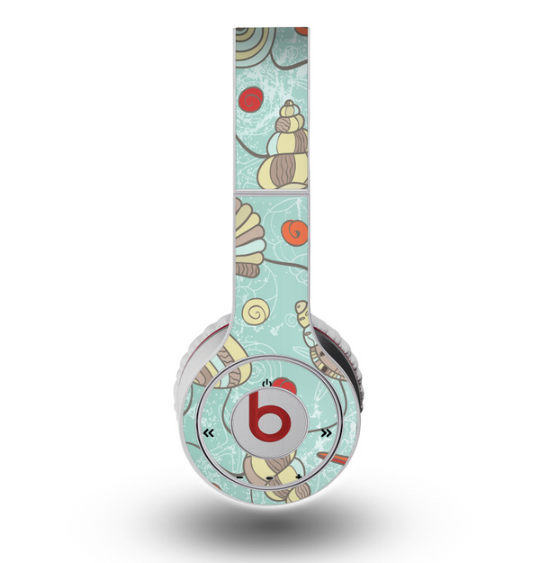 The Teal Vintage Seashell Pattern Skin for the Original Beats by Dre Wireless Headphones