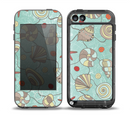 The Teal Vintage Seashell Pattern Skin for the iPod Touch 5th Generation frē LifeProof Case
