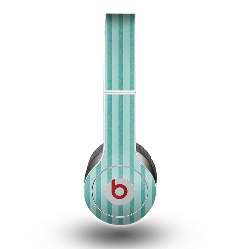 The Teal Vintage Stripe Pattern v7 Skin for the Beats by Dre Original Solo-Solo HD Headphones