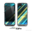 The Teal & Yellow Abstract Glowing Lines Skin for the Apple iPhone 5c LifeProof Case