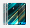 The Teal & Yellow Abstract Glowing Lines Skin for the Apple iPhone 6 Plus