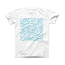 The Teal Zendoodle Feathers ink-Fuzed Front Spot Graphic Unisex Soft-Fitted Tee Shirt