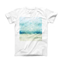 The Teal and Aqua Unfocused Sparkling Orbs ink-Fuzed Front Spot Graphic Unisex Soft-Fitted Tee Shirt