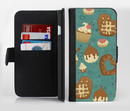 The Teal and Brown Dessert iCons Ink-Fuzed Leather Folding Wallet Credit-Card Case for the Apple iPhone 6/6s, 6/6s Plus, 5/5s and 5c