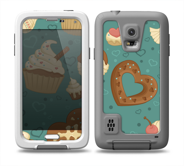 The Teal and Brown Dessert iCons Skin for the Samsung Galaxy S5 frē LifeProof Case