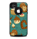 The Teal and Brown Dessert iCons Skin for the iPhone 4-4s OtterBox Commuter Case