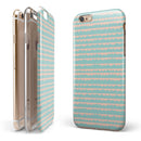 The Teal and Coral Striped Patttern iPhone 6/6s or 6/6s Plus 2-Piece Hybrid INK-Fuzed Case