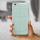 The Teal and Coral Striped Patttern iPhone 6/6s or 6/6s Plus 2-Piece Hybrid INK-Fuzed Case