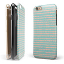 The Teal and Coral Striped Patttern iPhone 6/6s or 6/6s Plus 2-Piece Hybrid INK-Fuzed Case