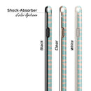 The Teal and Coral Striped Patttern iPhone 6/6s or 6/6s Plus 2-Piece Hybrid INK-Fuzed Case