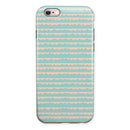 The Teal and Coral Striped Patttern iPhone 6/6s or 6/6s Plus 2-Piece Hybrid INK-Fuzed Case