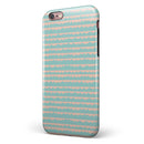The Teal and Coral Striped Patttern iPhone 6/6s or 6/6s Plus 2-Piece Hybrid INK-Fuzed Case
