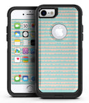 The Teal and Coral Striped Patttern 2 - iPhone 7 or 8 OtterBox Case & Skin Kits